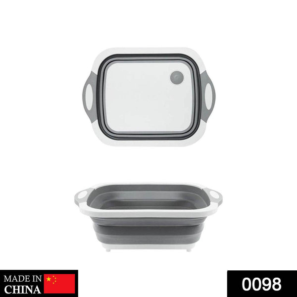 Foldable Chopping Board, Dish Rack, Washing Bowl & Draining Basket, 3in1 Multi-Function - Super Bachat