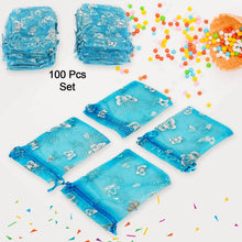 Organza Return Gift Bags Small Mesh Bags Drawstring Gift Bags Christmas Drawstring Organza Gift Bags, Wedding Party Festival Gift Bags, Jewellery Packing Pouch Dry Fruit Pouch 10×12 Cm (100 Pcs Set) - Super Bachat