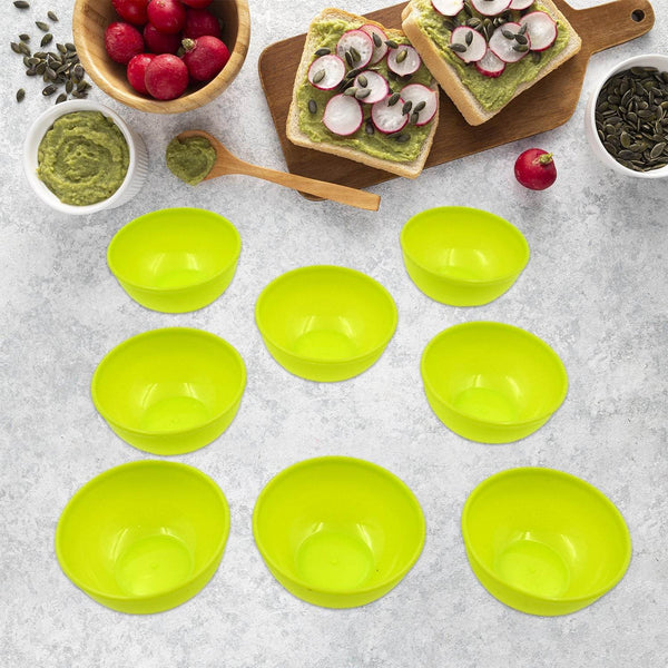 Multipurpose Small Round Plastic Bowl / Katori, Microwave Safe Reusable Lightweight Bowl, Dishwasher Safe Chutney Bowl (8 Pcs Set) - Super Bachat