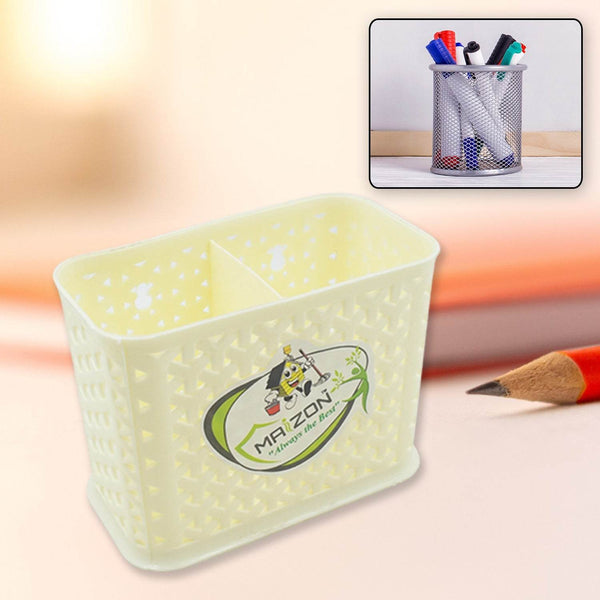 multipurpose Holder for Desk, Plastic Pen Pots Desk Organizers Pots Holder Stationary Supplies for Office, Home, School Non-slip Silicone Bottom - Super Bachat