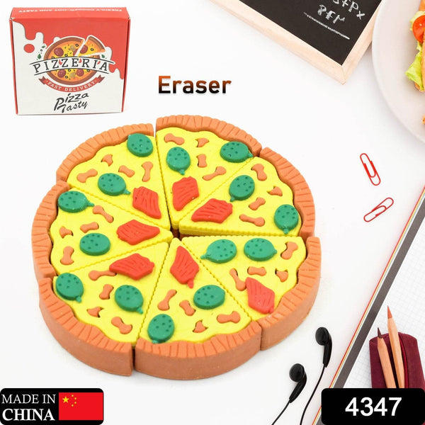 3D Pizza Slices Kids Favourite Food Eraser, Pizza 7 slice eraser for kids Adults fast food lover Stationary Kit Fancy & Stylish Colorful Erasers, for Return Gift, Birthday Party, School Prize - Super Bachat