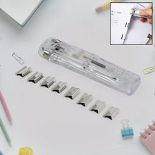 Portable Paper Clamp With 8 Pcs Clip Dispenser Handheld Paper Fast Clam (1 Set) - Super Bachat