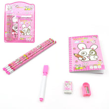 Kids' Stationery Kit: Wooden Pencils, Sharpener, Eraser, Diary (8 Pc Set) - Super Bachat