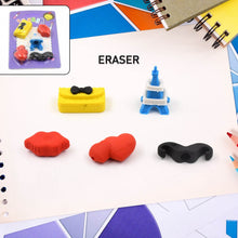 Mix Design 1 Set Fancy & Stylish Colorful Erasers for Children Different Designs & Mix, Eraser Set for Return Gift, Birthday Party, School Prize (1 Set) - Super Bachat