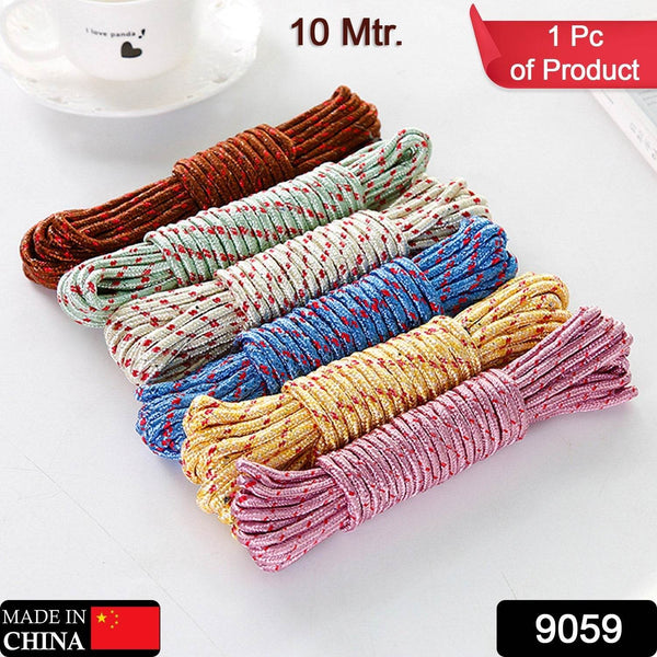 10 Meter Heavy Duty Laundry Drying Clothesline Rope Portable Travel Nylon Cord Sturdy Clothes Line for Outdoor, Camping, Indoor, Crafting, Art Projects - Super Bachat