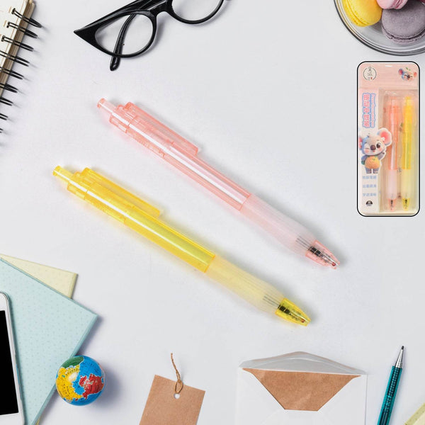 Lightweight Ball Point Pen, Smooth Writing Black Ball Pens (2 Pc Set) - Super Bachat
