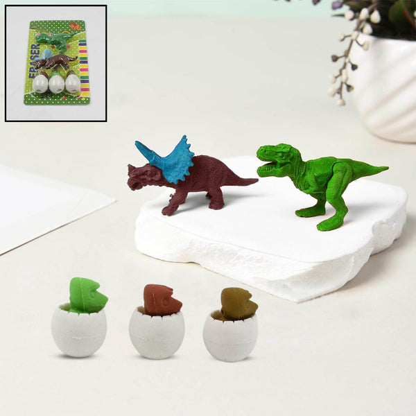 Dinosaur Shaped Erasers & Egg shape Eraser for Kids, Dinosaur Erasers Puzzle 3D Eraser, Mini Eraser Dinosaur Toys, Desk Pets for Students Classroom Prizes Class Rewards Party Favors (5 Pcs Set) - Super Bachat