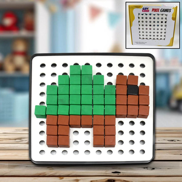 Pixel Cubes Toy for Children Early Education, Pixel Game Educational Board Games Board, Birthday Gift for Kids, Learning Math Toy, Brain Games, Math Puzzle (Approx 180 Cubes With Pixel Board & Book) - Super Bachat