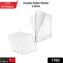 New Double Side Tape Sticker Strong Waterproof Wall Indoor Nano Adhesive No Trace Gel Clear Industrial Multipurpose Removable Use for Bedroom, Home, Kitchen, Hotel (0.8mmx1pc) - Super Bachat