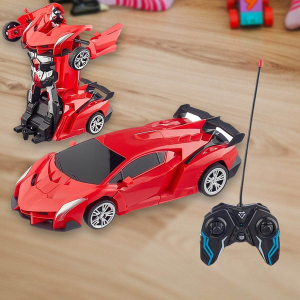 2 In 1 Automatic Robot Converted Remote Control Car With Light Scale 360°Drifting Deformation Robot Car Toy Kids Boys, Robot Convert Unique Toy For Boys (1 Pc) - Super Bachat