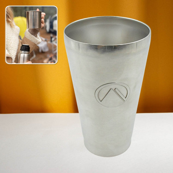 Stainless Steel Vacuum Insulated Travel Mug/ Glass Reusable Water Glass/Serving Unbreakable Drinking Glasses Plain Design for Everyday Use Drinks Water, Tea Mug, Outdoor, Home, Office (1 Pc) - Super Bachat