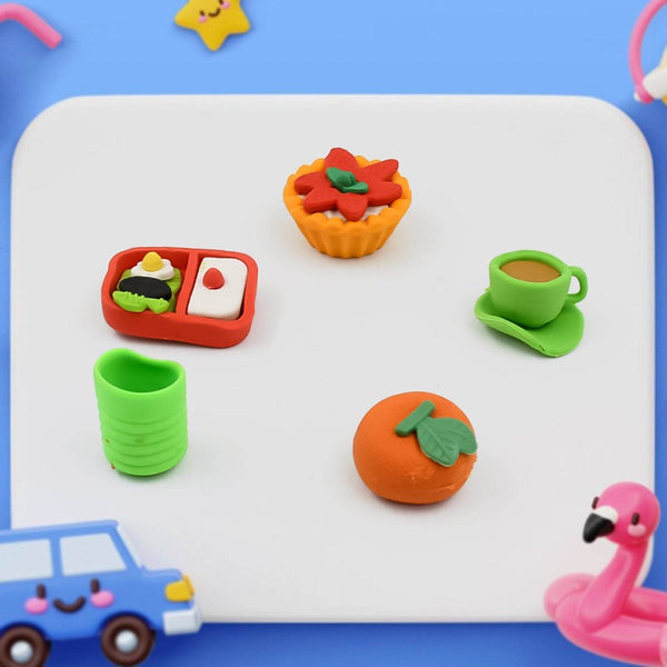 3D Mix Design Fancy & Stylish Colorful Erasers, Mini Eraser Creative Cute Novelty Eraser for Children Different Designs Eraser Set for Return Gift, Birthday Party, School Prize (1 Set) - Super Bachat