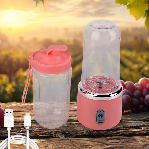 Portable Small Juicer Blender With Water Bottle / Cup (2 Pc Set) - Super Bachat