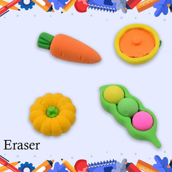 Mix Design Fancy & Stylish Colorful Erasers (1 Set / 4 Pc Set) - Super Bachat