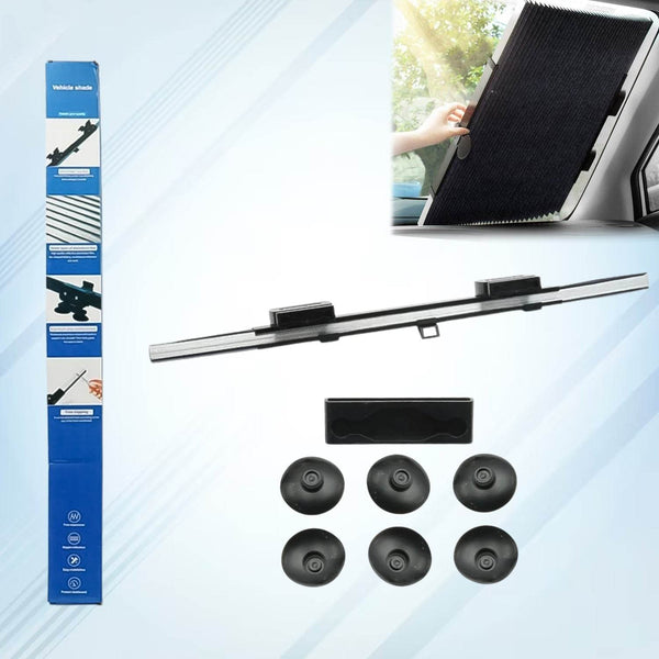 Retractable Long Foldable Windshield Sun Shade for Car (1 Set) - Super Bachat