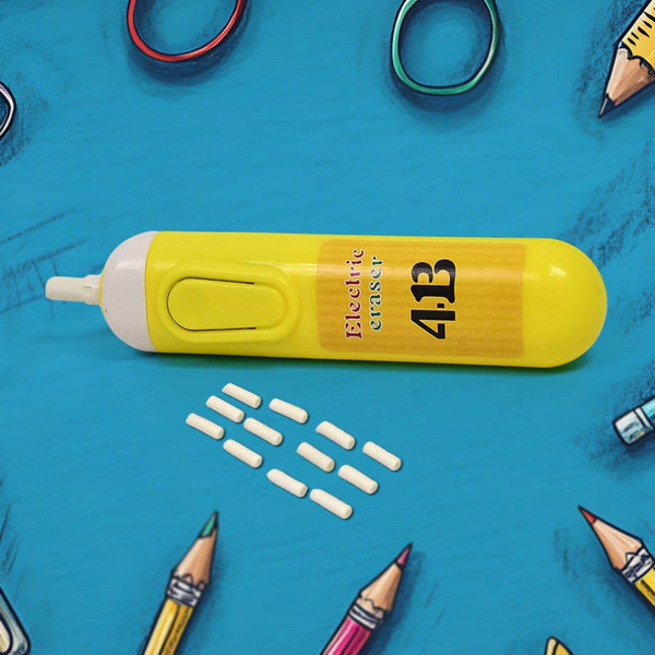 Electric Eraser Kit Automatic Pencil Eraser Battery Operated with 12 Eraser Refills - Super Bachat
