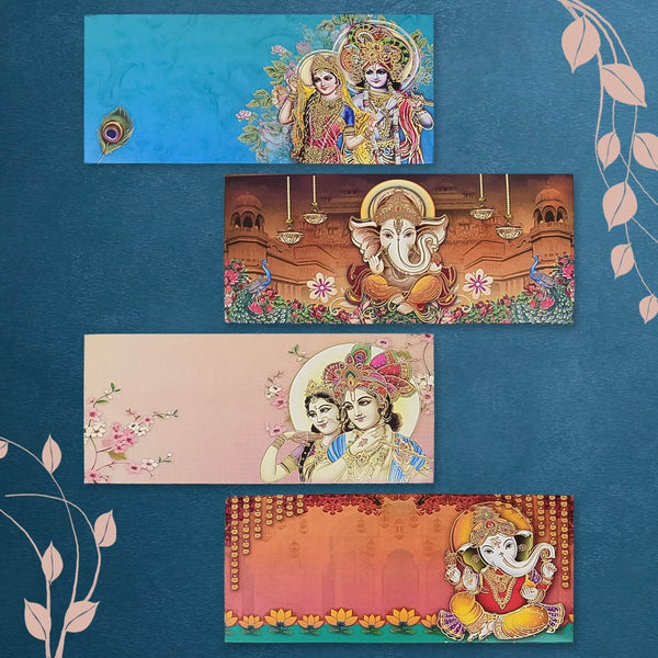 Wedding Gift Envelopes Gift Card (1 Pc / Multicolour / Design) - Super Bachat