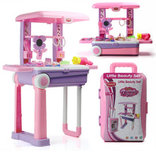 Big Beauty Set Suitcase On Wheel, The Ultimate Beauty Set On Wheels for Girls, Makeup Kit is Easy to Clean & Use, Portable Beauty Set with 25 Pieces for 3 Years BIS Approved. (Beauty Set Trolley) - Super Bachat