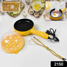 Multi functional Electric 2 in 1 Egg Frying Pan with Egg Boiler Machine Measuring Cup with Handle - Super Bachat