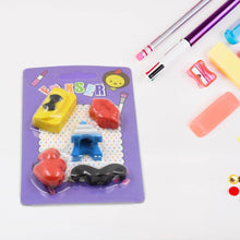 Mix Design 1 Set Fancy & Stylish Colorful Erasers for Children Different Designs & Mix, Eraser Set for Return Gift, Birthday Party, School Prize (1 Set) - Super Bachat