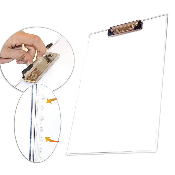 Transparent Premium Exam Pad with Centimeter Measuring Side for Students - Super Bachat