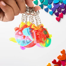 Compact Silicone Pop it Keychain Toy - Birthday Return Gift of Kids - Portable Bubble Popping Fun Stress Relief Fidget Toy (mix design | 1 Pc) - Super Bachat
