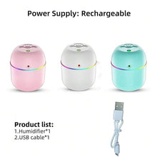 Portable Lighting Mini Humidifier, USB Personal Desktop Air Humidifier for Baby Bedroom Travel Office Home with Light, Cool Mist Humidifier, Essential Oil Diffusers, Cool Mist Humidifiers (250 ML) - Super Bachat