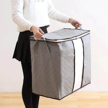 Storage bag with Zipper and Space Saver Comforter bag, Pillow, Quilt, Bedding, Clothes, Blanket Storage Organizer Bag with Large Clear Window and Carry Handles for Closet. - Super Bachat