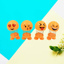 Cute Emoji Bobble-Head Funny Smiley Face Emoticon Figure Spring Dolls Bounce Toys for Car Interior Dashboard Accessories Desktop Decoration / Kids Toys (Pack of 8) - Super Bachat