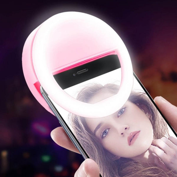 Phone Selfie Light Selfie Ring Light Selfie Light for Smartphone Selfie Light for Phone Battery Operated Selfie Ring Light (Battery Not Included) - Super Bachat
