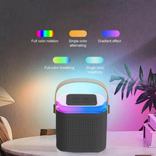 Wireless Speaker Microphone Set, RGB Light Support Memory Card PortableKaraoke Machine Perfect for Travel TV - Super Bachat
