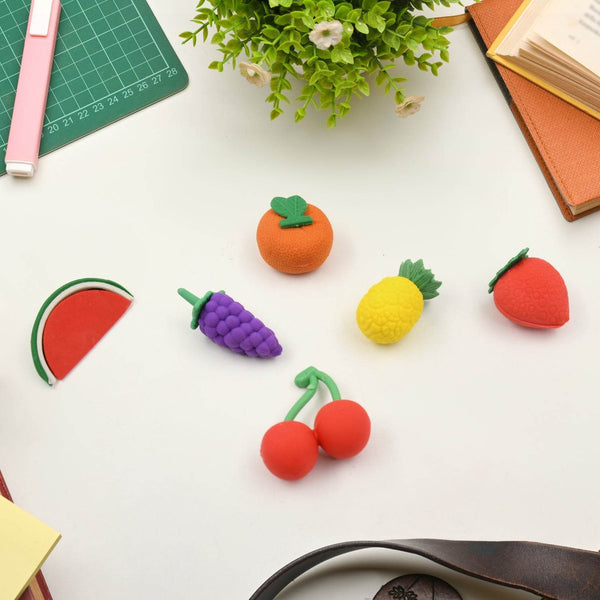3D Mix Design Fancy & Stylish Colorful Erasers, Mini Eraser Creative Cute Novelty Eraser for Children Different Designs Eraser Set for Return Gift, Birthday Party, School Prize (1 Set) - Super Bachat