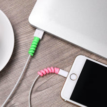 Spiral Charger Spring Cable Protector Data Cable Saver (Pack of 4) - Super Bachat