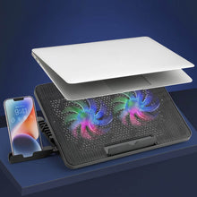 Laptop Cooler Cooling Pad with 2 Quiet Led Fans, Dual USB Ports, Portable Ultra Slim USB Powered 7 Heights Adjustable Laptop Stand for Gaming Laptop - Super Bachat