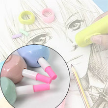 Electric Eraser Kit Automatic Pencil Eraser Battery Operated with 10 Eraser Refills Suitable for use with Graphite Pencils Drawing Painting Sketching Drafting Supplies Stationery Child Gifts (Battery Not Included / Mix Design) - Super Bachat
