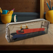 Plastic Transparent Pencil Pouch With Zipper (1 Pc) - Super Bachat