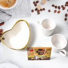Snacks Hut Ceramic Tea / Cups Set With Heart Shape Plastic Serving Platter, Milk Cup / Mug, Coffee Cup, Tea Cup BPA Free Food Grade, or Outdoor for Household Gift For Birthday (3 Pcs Set) - Super Bachat