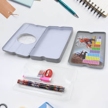 Big Cartoon Printed Metal Compass Box, Pencil Case With Sharpner, Eraser, Pencil, Marker & Scale for Kids Stationery Compass Box, Stationery Gift for School Kids Compass, Pencil Box, Birthday Return Gift for Kids (6 Pc Set) - Super Bachat