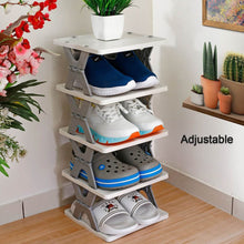 Smart Shoe Rack with 6 Layer Shoes Stand Multifunctional Entryway Foldable & Collapsible Door Shoe Rack Free Standing Heavy Duty Plastic Shoe Shelf Storage Organizer Narrow Footwear Home (Mix Color) - Super Bachat