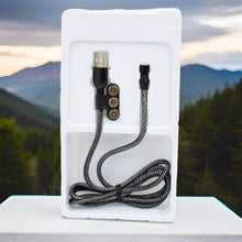 3 in 1 Magnetic USB Charging Cable | USB-c Android and Lightning with Extra Protecting Nylon| Strong Magnetic Cable with Full Rotation Support Fast Charging - Super Bachat
