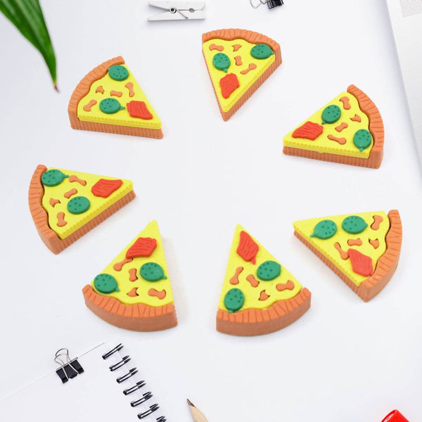 3D Pizza Slices Kids Favourite Food Eraser, Pizza 7 slice eraser for kids Adults fast food lover Stationary Kit Fancy & Stylish Colorful Erasers, for Return Gift, Birthday Party, School Prize - Super Bachat