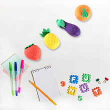 Mini Cute Vegetables and Fruits Erasers or Pencil Rubbers for Kids, 1 Set Fancy & Stylish Colorful Erasers for Children, Eraser Set for Return Gift, Birthday Party, School Prize, 3D Erasers (4 pc Set) - Super Bachat