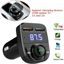CAR-X8 Bluetooth FM Transmitter Kit for Hands-Free Call Receiver / Music Player / Call Receiver / Fast Mobile Charger Ports for All Smartphones with 3.1A Quick Charge Dual USB Car Charger - Super Bachat