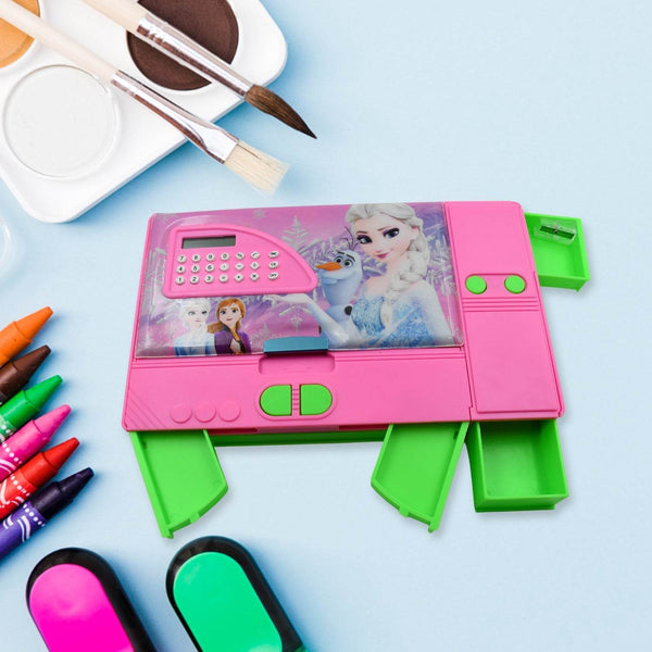 Multi Purpose Gadget Jumbo Pencil Box Compass With Calculator Jumbo 2 Side Slot Geometry Box Compass Use School , Traveling & Studio - Super Bachat