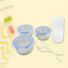 6In1 Tiffin Box-Lunch Box | 3 Stainless Steel Containers | Plastic lid Box | Spoon & Fork /Plastic Bottle | Insulated Fabric Bag | Leak Proof | Microwave Safe for Office, College and School for Men, Women (6 pcs) - Super Bachat