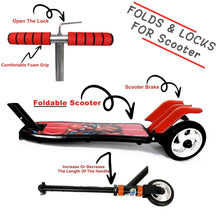 Basic Kids Ride On Leg Push Scooter for Boys and Girls (4 - 8 Years Old Kids) Foldable Scooter Cycle with Height Adjustment for Boys and Girls Multicolor (1 Pc / 3 Wheel)  - Super Bachat