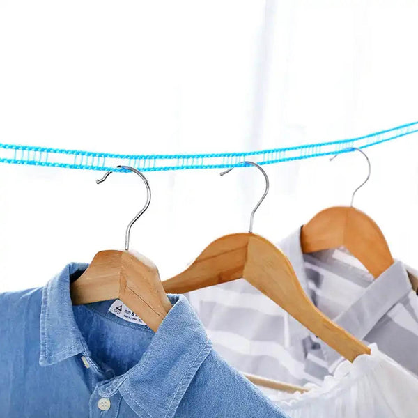 3 Meter Anti-Slip Clothesline Rope - Nylon, Hooks, Indoor/Outdoor - Super Bachat