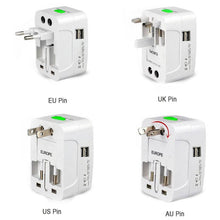 All-in-One Universal Worldwide Travelling AC Adaptor Plug (AU / UK / US / EU) International Power Charger Electric USB Power Plug Socket Adapter Converter (1 Pc) - Super Bachat