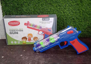 Plastic Gear Simulation Toy Gun for Kids, Pretend Play Gun Toys with 3D Flashing Lights and Exciting Music, Electric Laser Toy Guns with Rotating Gear Mechanism, Toy for Birthday Gift for Kids 3+ Years (Pack of 1) - Super Bachat
