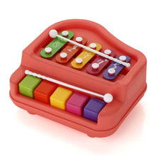2 in 1 Baby Piano Xylophone Toy for Toddlers, 5 Multicolored Key Keyboard Xylophone Piano, Preschool Educational Musical Learning Instruments Toy for Baby Kids Girls Boys 3+ Years (1 Pc) - Super Bachat